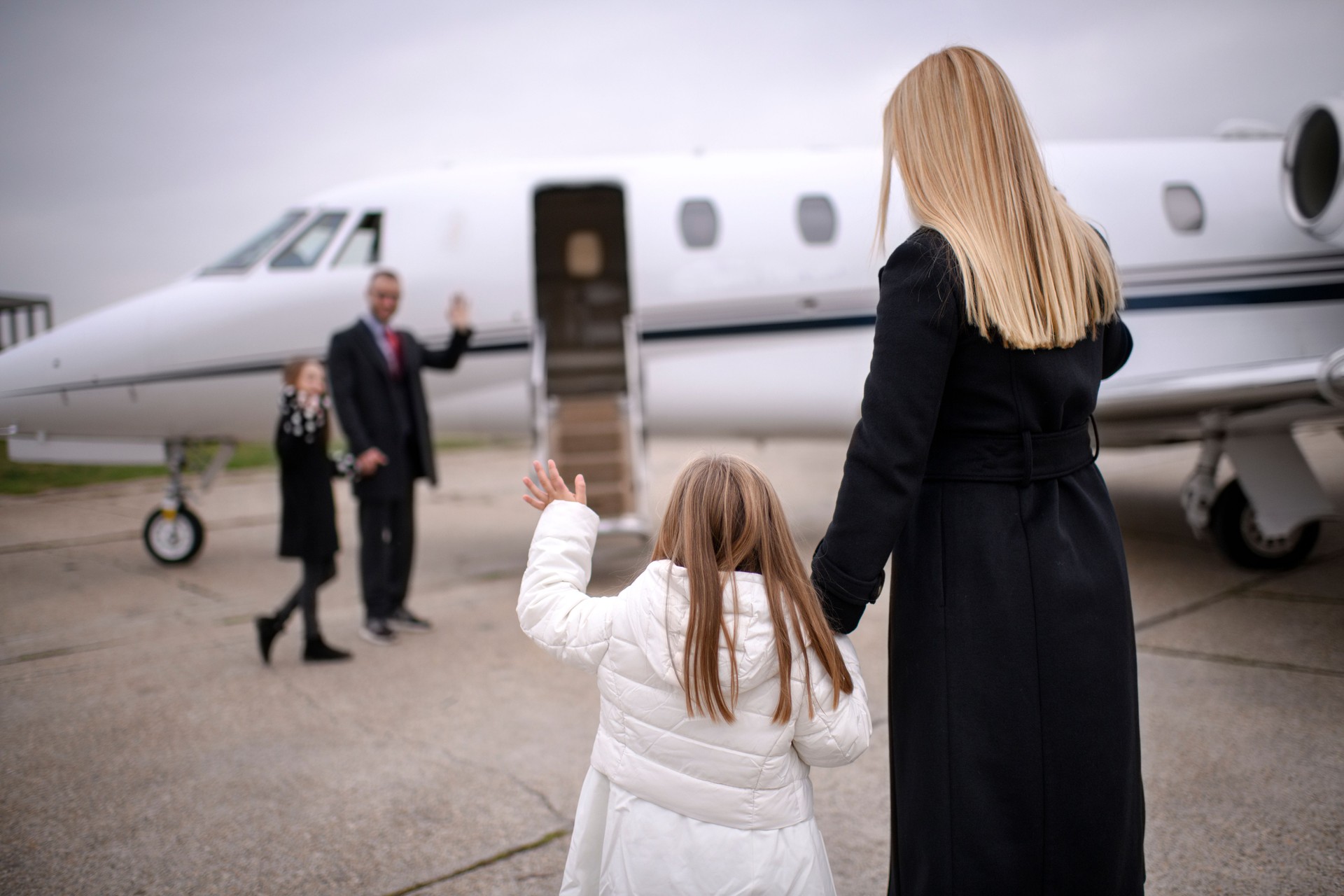 Family at the airport
